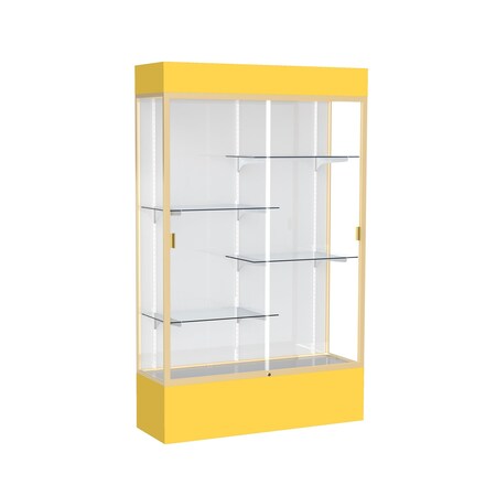 Ghent Lighted Floor Display Case 48x80x16, White 3174WB-GD-GR