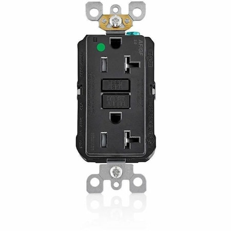 Leviton Receptacle, 20 A, 125V AC, Black AGTR2-HGE