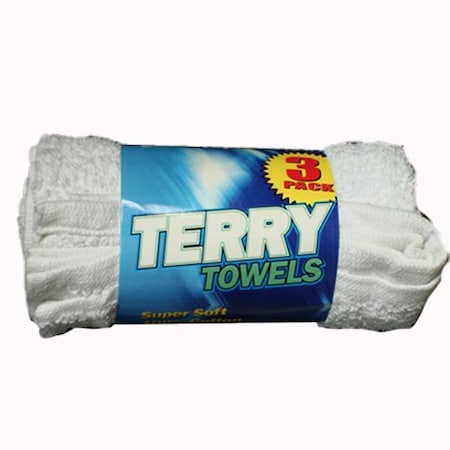 Ocean Access Cleaning Towel, 17 Inch Length x 14 Inch Width, White, Terry Cotton, Machine Washable, Set Of 3, 3PK SW56100