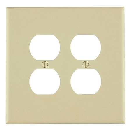 Leviton WallPlate, DuplexOutlet, Ivory, Plastic 86116