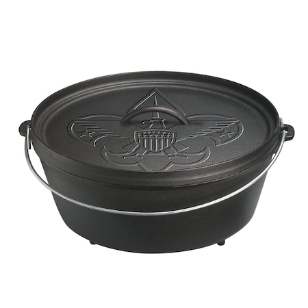 Lodge 12 Inch / 6 Quart Cast Iron Boy Scout Camp Dutch Oven L12CO3BS