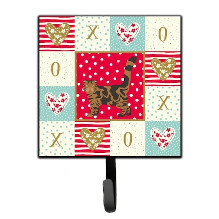 Carolines Treasures 4.25 x 1 x 7 in. Foldex Exotic Fold No.2 Cat Love Leash or Key Holder CK5619SH4