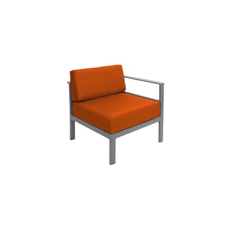 Bfm Seating Belmar Left Arm Sofa Section with Sunbrella cushions, Soft Gray Frame PH6101SG-L-14086