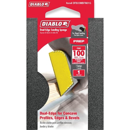 Diablo 2-1/2'' x 4'' x 1'' 100 Grit, Fine Dual-Edge Sanding Sponge DFBCOMBFIN01G