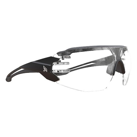 Edge Eyewear Taven, Safety Glasses, Anti-Fog, Clear Lens, Black, Gray Frame, Half-Frame, Polarized TV121VS