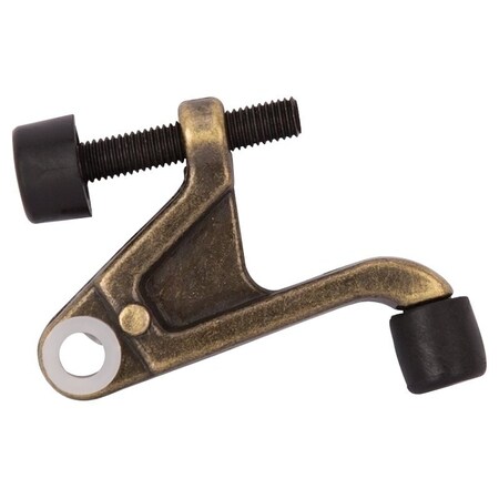 Prosource Heavy-Duty Hinge Pin Door Stop, 2-3/4 in Projection, Die-Cast Zinc & Plastic, Antique Brass H20-B031-PS