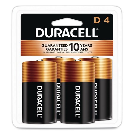 Duracell CopperTop Alkaline D Batteries, PK4 PK MN1300R4Z
