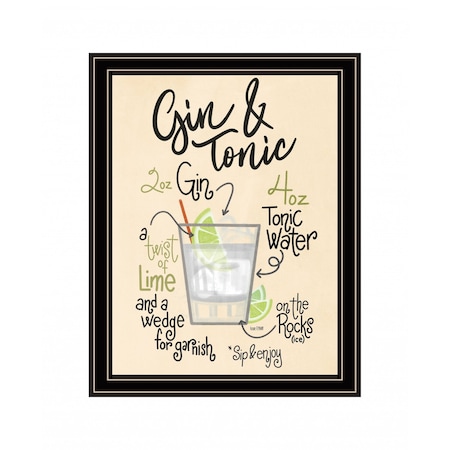 Homeroots Gin and Tonic 1 Black Framed Print Wall Art 416158