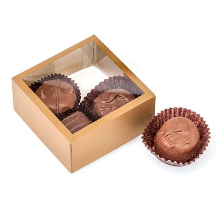 Nashville Wraps Clear with Gold Trim, Square 2 Pc. Candy Boxes, 2.75x2.75x1.25, 6PK TB1MGO