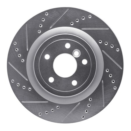 Dynamic Friction Co DFC Brake Rotor - Drilled and Slotted - Silver 631-20035L