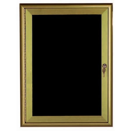 Aarco Enclosed Directory w/ Al Waterfall Style Frame, Antique Brass, Black Felt, 24''Hx18''W, 1 Door Unit WFD2418LB
