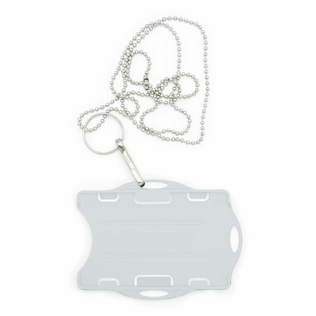 Detectamet Detectable Swipe Card Holder double sided with Neck Chain White, 10PK 212-T889-A55-P06