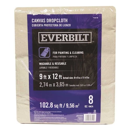 Everbilt 9 ft. x 12 ft. 8 oz. Heavyweight Canvas Drop Cloth 58521/4HD