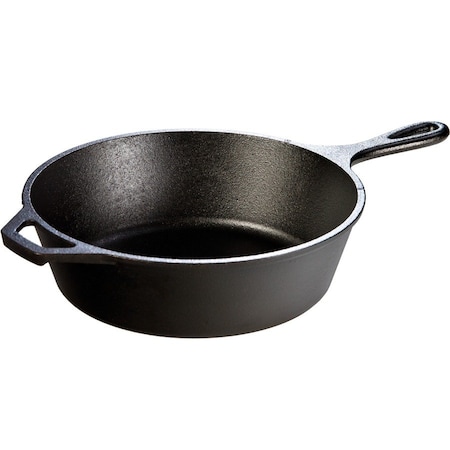 Lodge Deep Skillet, 10-1/4 in Dia, Cast Iron, Black L8DSK3