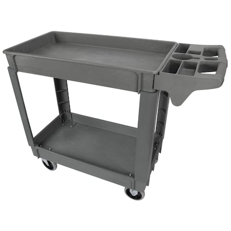 Performance Tool Poly Service Cart, 30 x 16 in., 2-Shelf Utility Cart, 500 lb Capacity W53991