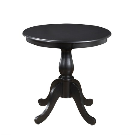 Homeroots 30" Black Rounded Solid Manufactured Wood And Solid Wood Pedestal Base Dining Table 517748