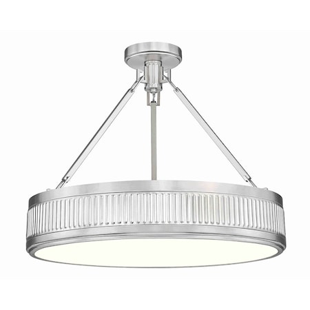 Z-Lite Quinn Satin Nickel 3 Light Semi Flush Mount 3046SF22-SN-LED