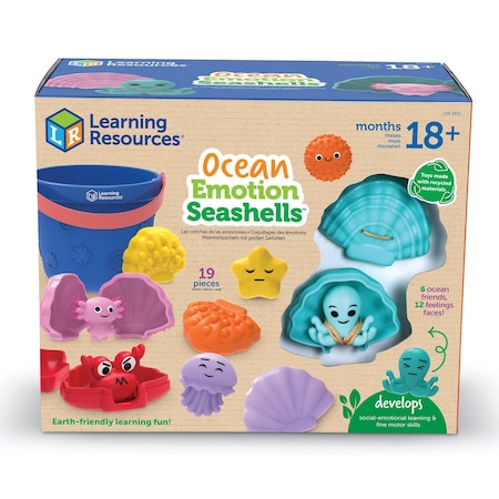 Learning Resources Ocean Emotion Seashells, 19-Piece Set LER3611