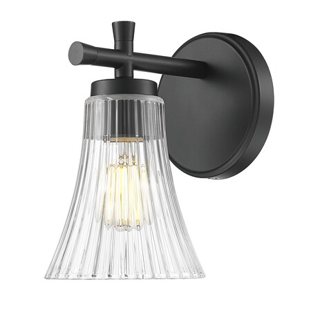 Z-Lite Belle 1-Light Wall Sconce, 5.25 in W, Matte Black 7519-1S-MB