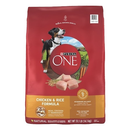 Purina One Purina SmartBlend 149396 Dog Food, Dry, Chicken, Rice Flavor, 31.1 lb 14939