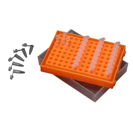 Mtc Bio Rack, PCR, 96x0.2mL, with lid, Rainbow, 5PK R1010
