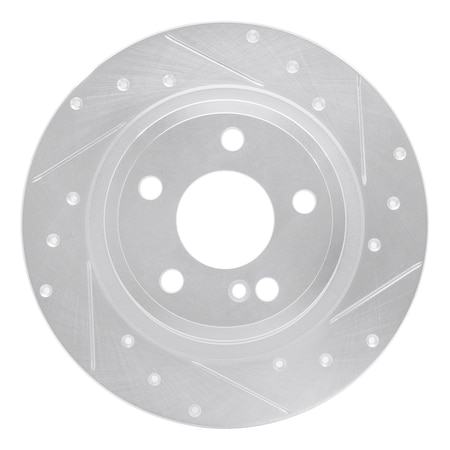 Dynamic Friction Co DFC Brake Rotor - Drilled and Slotted - Silver 631-63107R