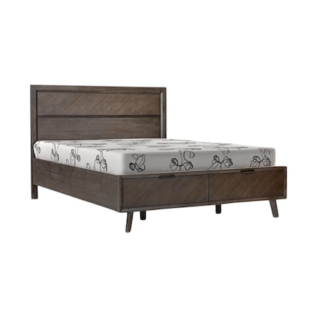Homeroots Dark Brown Solid Wood Queen With Two Drawers Bed Frame 486251