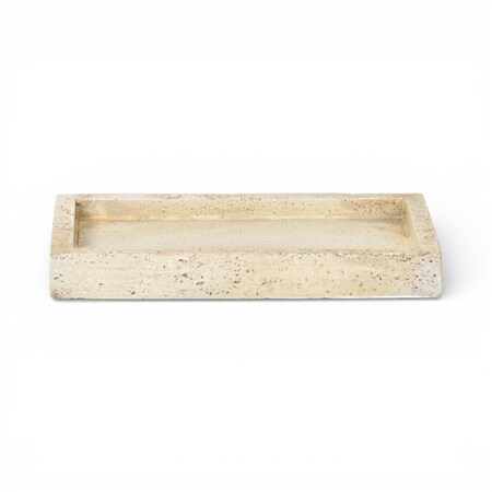 Homeroots 10in Beige Resin Handmade Trinket Tray 713008