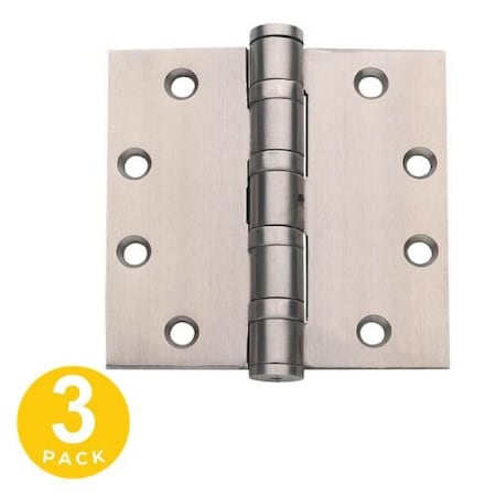Global Door Controls 4.5 in. x 4.5 in. Commercial Full Mortise Square Corner Door Hinge with Fixed Pin - Pack of 3 CSH4545BB-32D-3