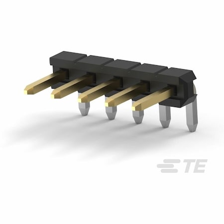 Te Connectivity Board Connector, 6 Contact(S), 1 Row(S), Male, Right Angle, Solder Terminal, Black Insulator 2842124-6