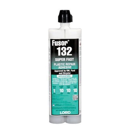 Lord Fusor Adhesives 2-Part Super Fast Repair Adhesive, 10.1 oz Cartridge, Black, Paste 132