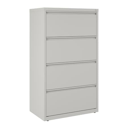 Hirsh 30" W 4 Drawer Lateral File Cabinet, Light Gray, A4/Legal/Letter 14978