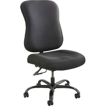Safco Optimus Chair, Black Seat, Black Back, 25 in W 25" L 45-1/2" H, No Arm, Fabric Seat 3590BL