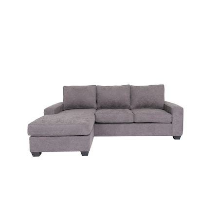 Homeroots Gray Polyester Blend Stationary L Shaped Two Piece Corner Sectional 530516