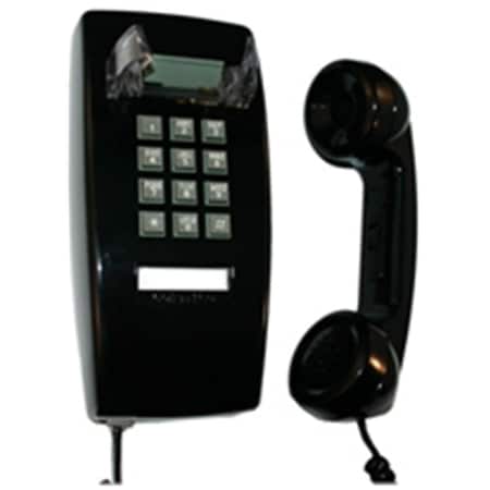 Cortelco Single-Line Wall Phone With Volume Control - Black CO308351