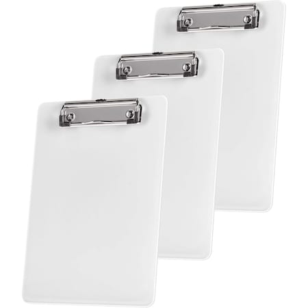 Acrimet Clipboard Memo Size A5 (9 1/4in x 6 5/16in) Low Profile Clip Plastic, White Color, 3PK 137B.9