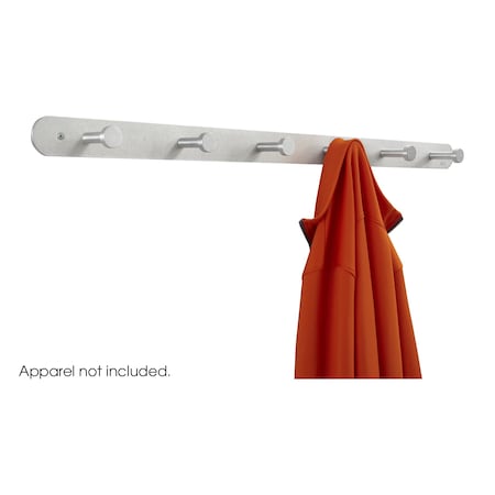 Safco Nail Head Wall Coat Rack, 6 Hooks 4202