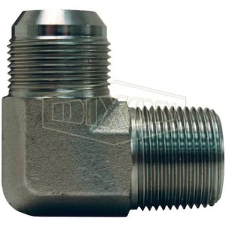 Dixon The Right Connection Flare to Pipe Elbow, 7/16-20 x 1/4-18 Nominal, 37Deg Male JIC Flare x Male NPTF SS2501-4-4