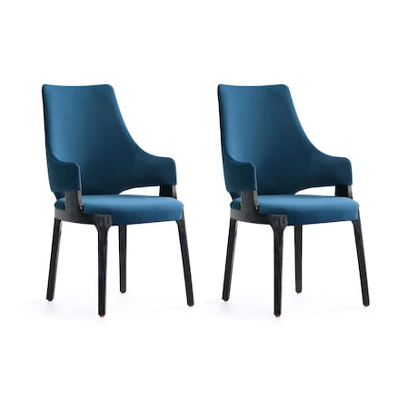 Manhattan Comfort Kara Dining Arm Chair in Blue, PK2 2-DC057AR-BL