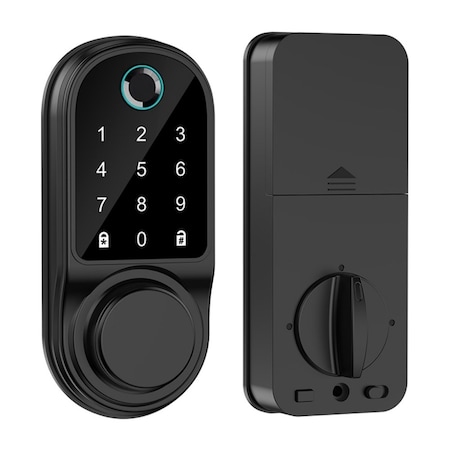 Wrightmaster Single Cylinder Smart Lock Deadbolt with Fingerprint, Privacy Codeing, Numeric Keypad ZR-AF06-1
