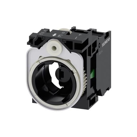 Siemens holder, 3-way, plastic, 1 NO, LED module, red, 6-24 V AC/DC, screw 3SU1501-1AG20-1BA0