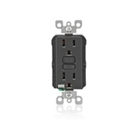 Leviton Self-Test GFCI Receptacle, Weather Resistant Duplex, 15 Amp, 125 Volt, 5-15R NEMA GFWR1-E