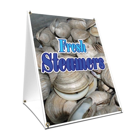 Signmission Fresh Steamers, 36 Inch x 24 Inch A-frame Yard Sign, Plastic Sign SBC-2436-Fresh Steamers