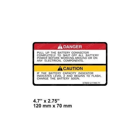 Toyota REPLACEMENT INDICATOR DRIVE CAUTION 57822-U1160-71