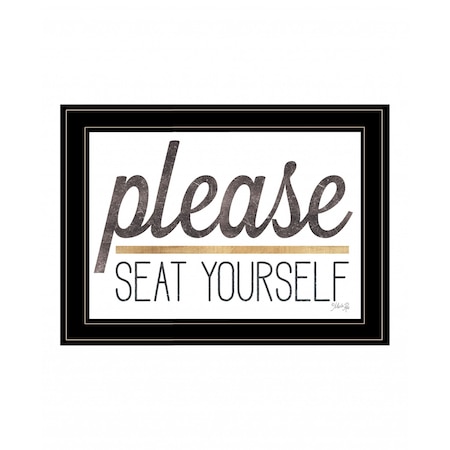 Homeroots Please Seat Yourself 3 Black Framed Print Wall Art 408134