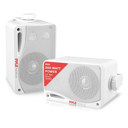 Pyle PyleOutdoor Waterproof Wireless Bluetooth Speaker - 3.5 Inch Pair, Weatherproof, Heavy Duty Grill PDWR42WBT