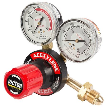 Victor Regulator, Acetylene, Single Stage, 9/16"-18 Outlet 0781-9430