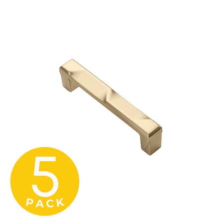 Sapphire Geiger Series 3-3/4 in. 96 mm Center-to-Center Modern Gold Cabinet Hardware Handle/Pull, 5PK SP-3771-96-BRA-5
