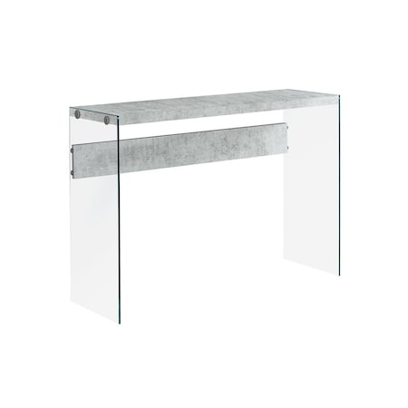 Homeroots 44" Gray And Clear Solid Console Table 333109