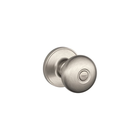 Schlage Residential J40 V-STR-619 Privacy Door Lock, Round Design, Knob Handle, Satin Nickel, Metal, Yes J40VSTR619